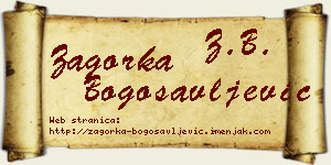 Zagorka Bogosavljević vizit kartica